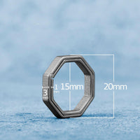 Key Ring<br> Octagon Titanium