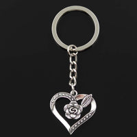 Porte-Clé Cœur <br> La Rose Amoureuse