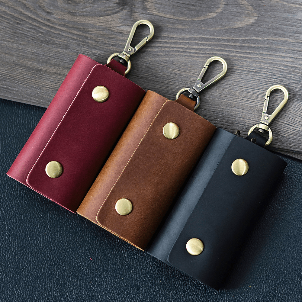 Étui Porte-clés En Cuir Universel - 5 Couleurs, Antivol, Avec Mousqueton | Pour Hommes Et Femmes - 2