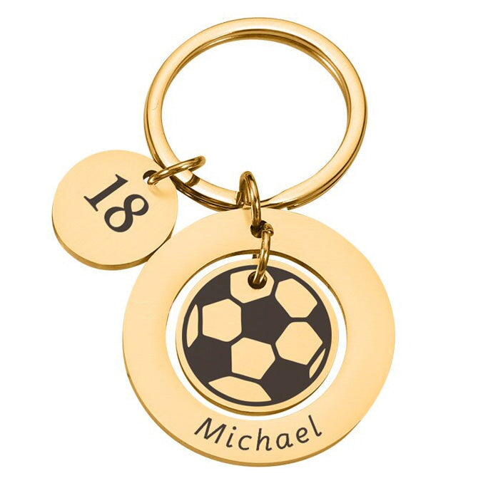 Porte-Clés Personnalisé Foot – Ballon + Crampons, Texte Au Choix – Cadeau Foot Passion