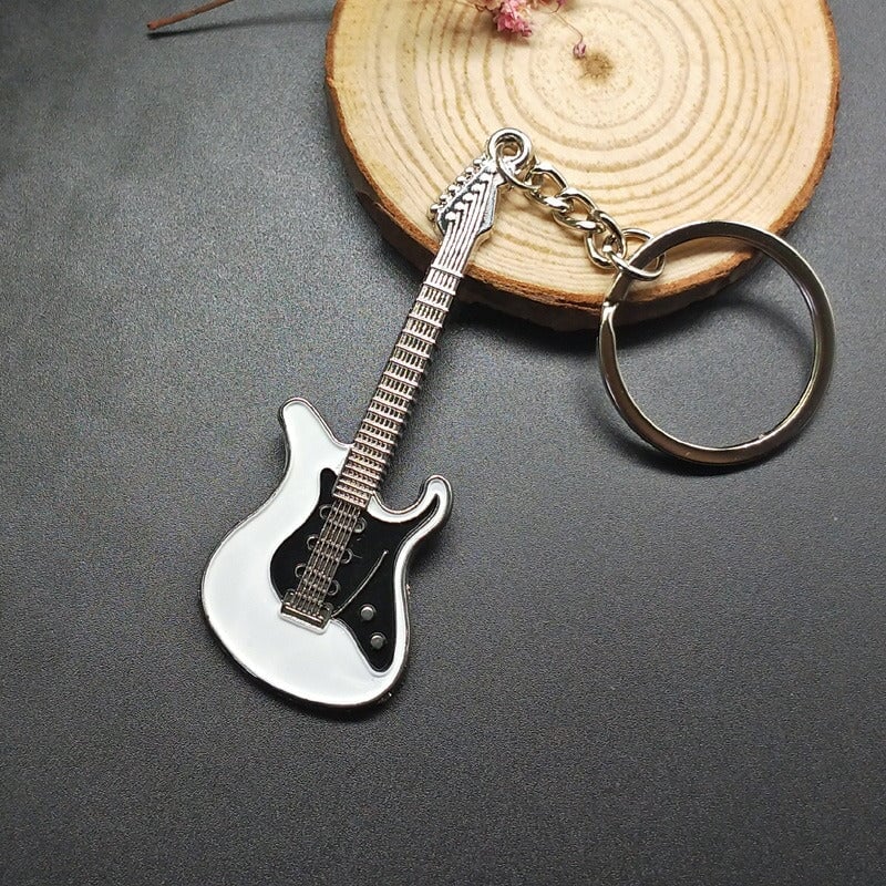 2 Stück Gitarren-Schlüsselanhänger – Rock E-Gitarre Design Aus Zinklegierung, Musikgeschenk