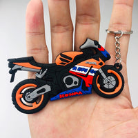 Porte Clé Moto Orange Et Bleu