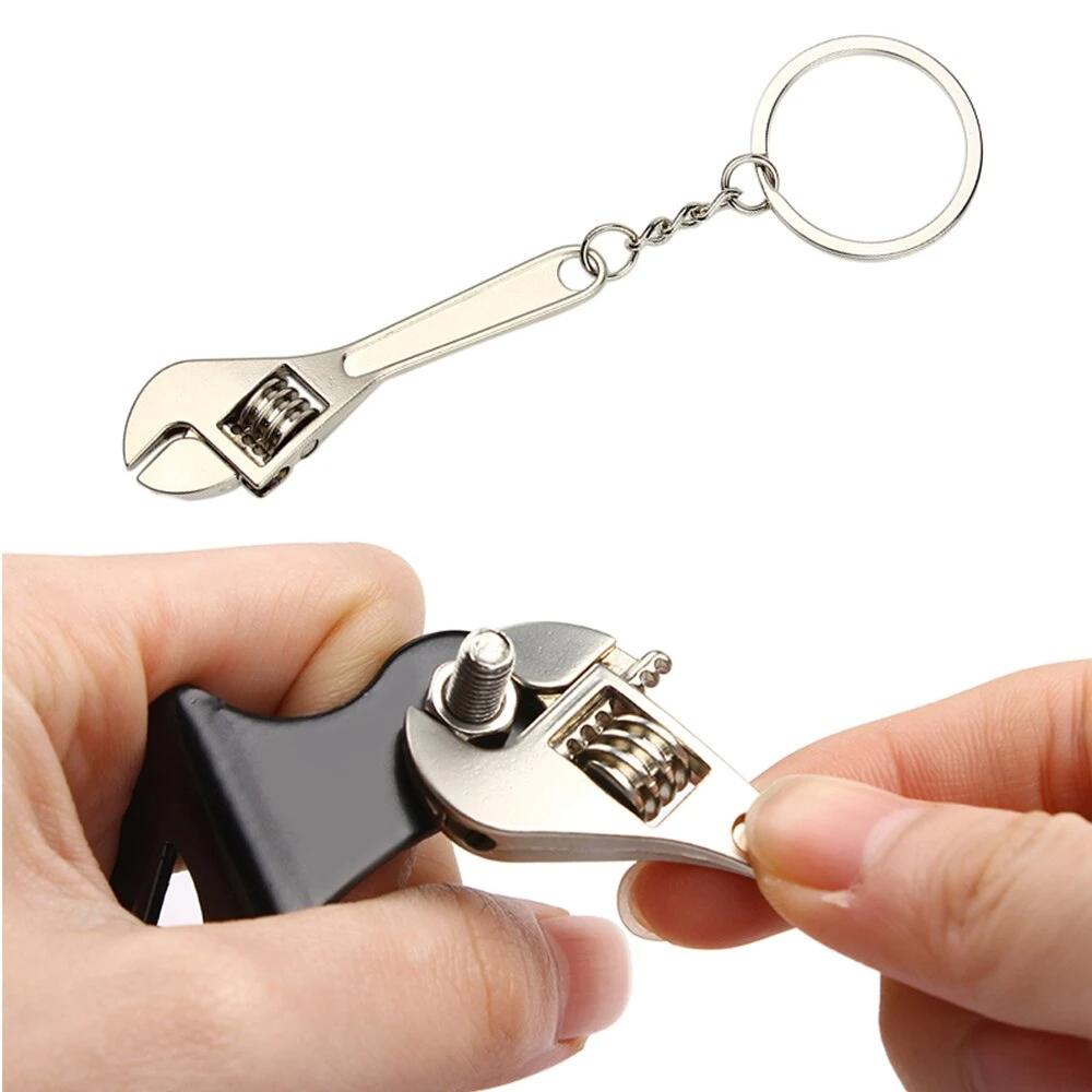 Mini Clé à Molette Porte-clés Ajustable – Gadget Outil Bricolage En Acier, Idée Cadeau Originale Pour Bricoleur
