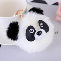 Porte Clé Pompon Tête De Panda