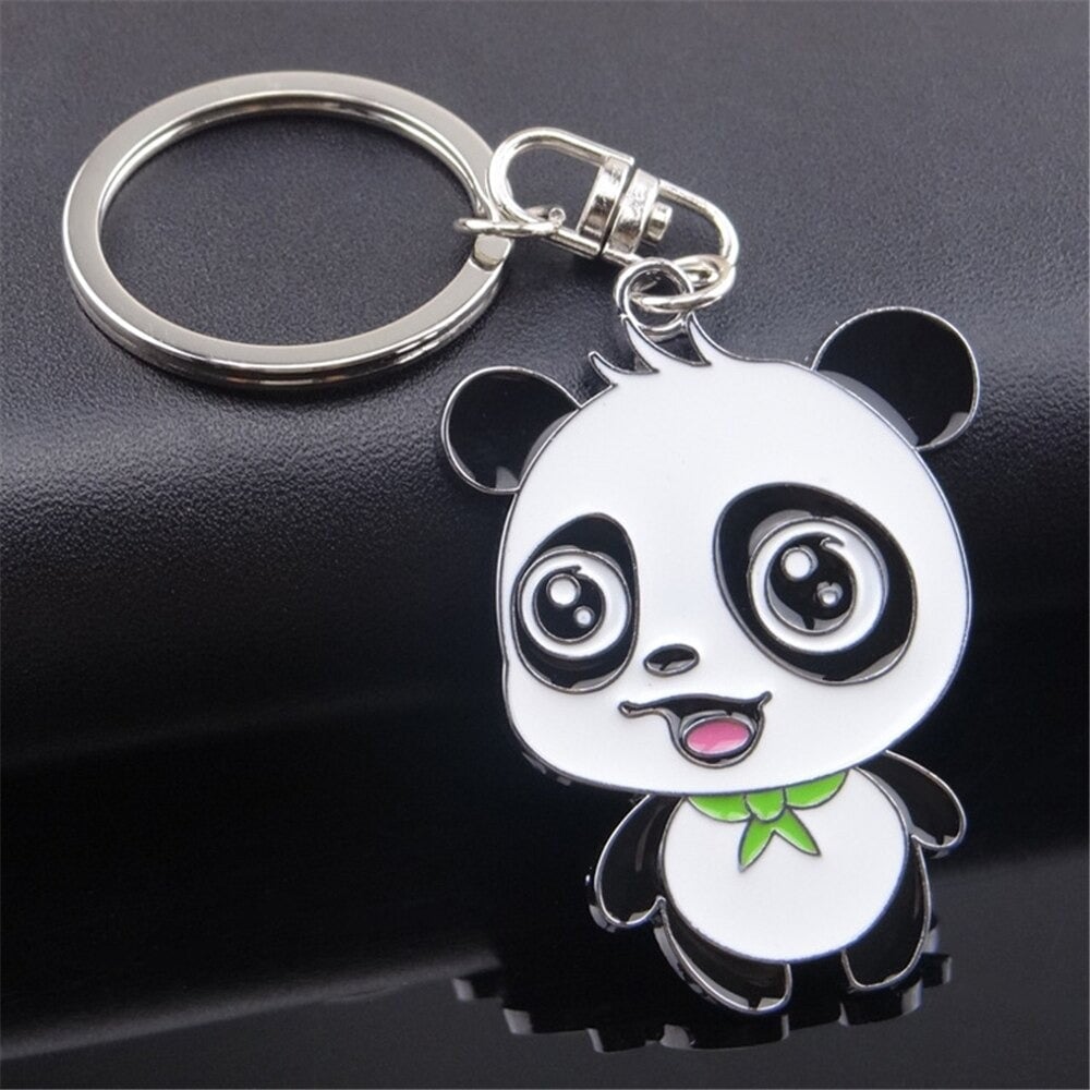 Porte-clés dessin animé chat Panda danse de rue, créatif mignon