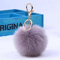 Porte-Clé Pompon Gris