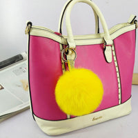 Porte-Clé Pompon fourrure Jaune