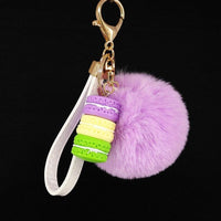 Porte-Clé mauve Pompon