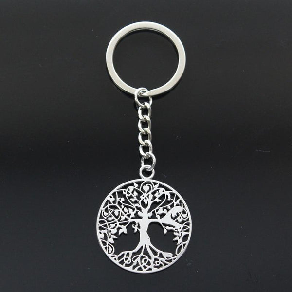 Porte clef Arbre de vie en acier inoxydable - My roller stone