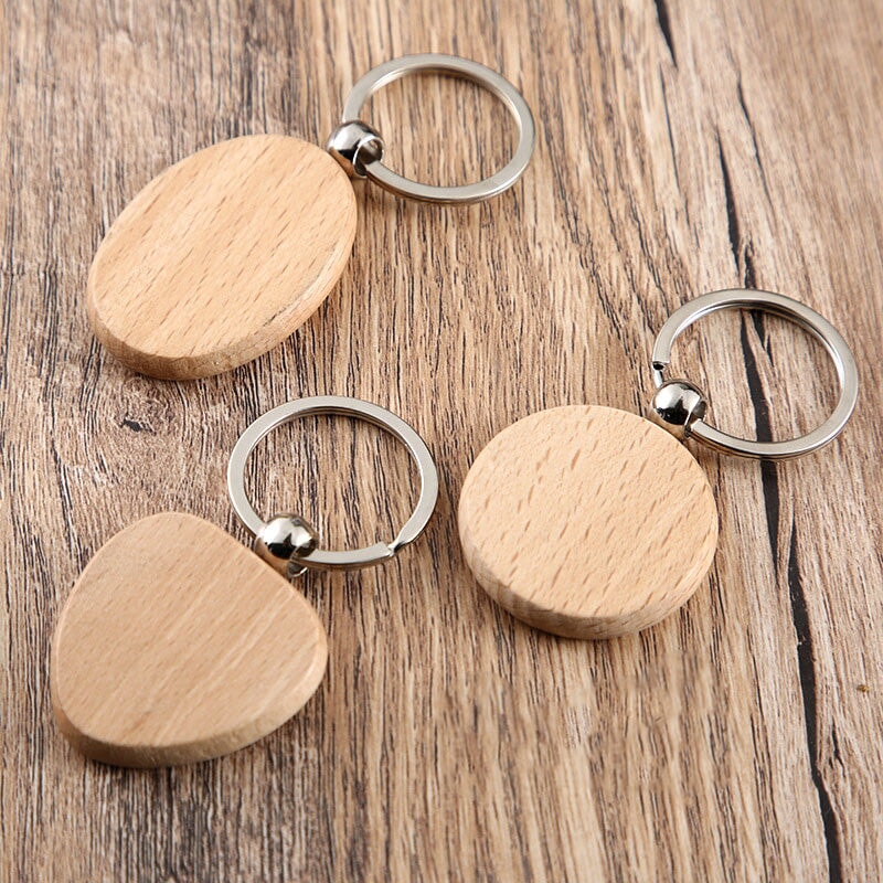 Porte Cle Bois À Graver,12 Pièces Porte Cle Etiquette Bois,Porte Clés Boi Personnalisable,Étiquettes De Clés En Boi Vierges,Pour Bricolage Artisanat En Cadeau(Rectangulaires