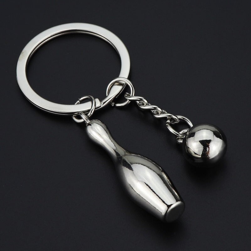 Porte-clés Métallique En Forme De Boule De Bowling Bleu - Marque H-Customs - Neuf