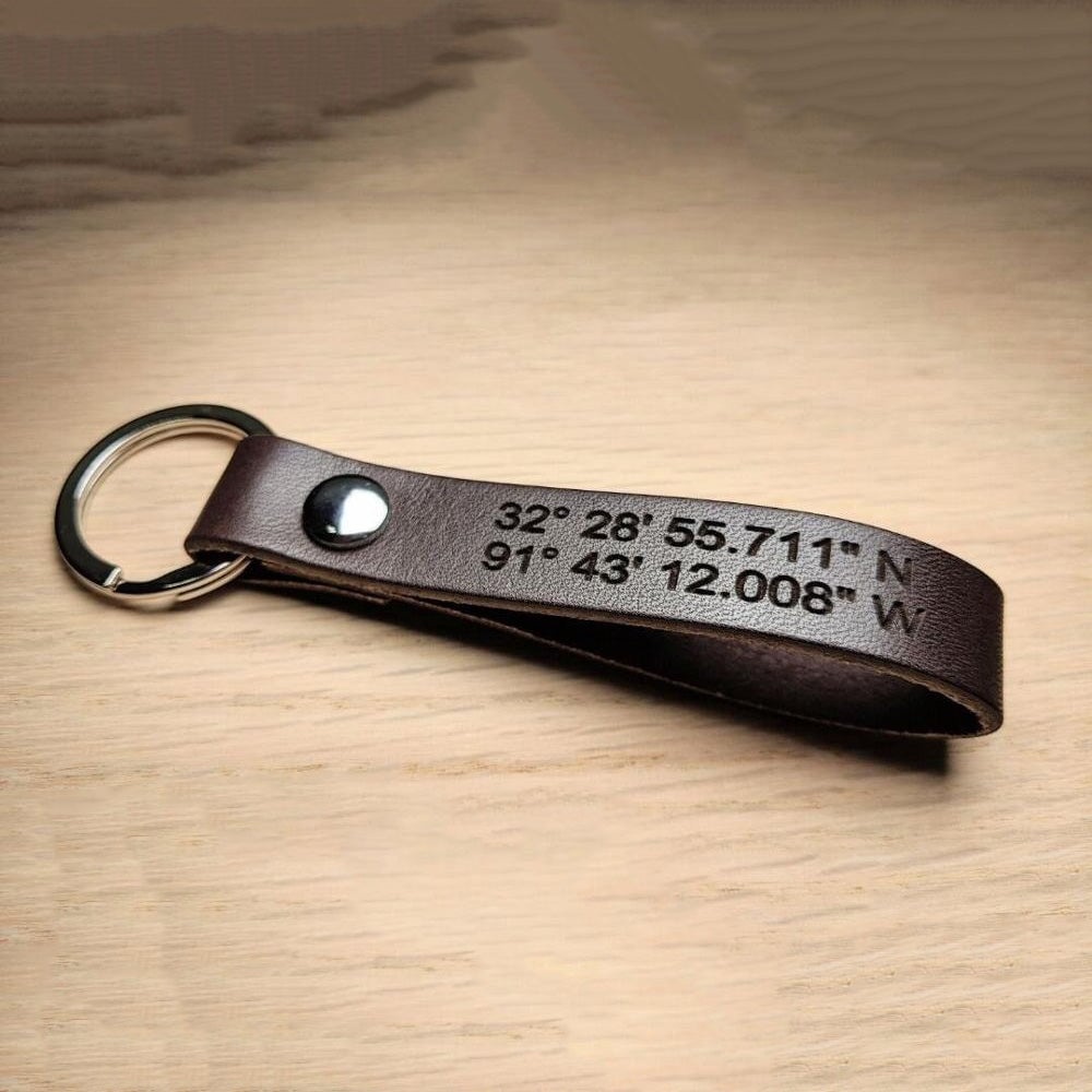 Porte-clés Personnalisable En Cuir PU - Gravure Laser De Texte Et Dessin, 8 Coloris Au Choix