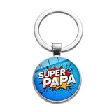 Porte-Clé Fête des Pères <br> Le Cabochon Super Papa