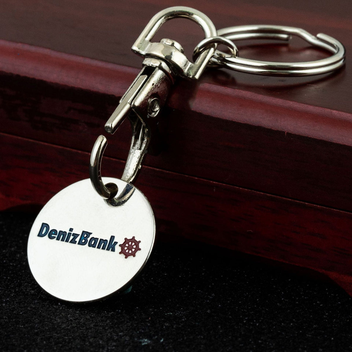 Porte-clés BMW Original Avec Jeton De Caddie Chromé - Design Métal Brillant Avec Logo - Cadeau Voiture