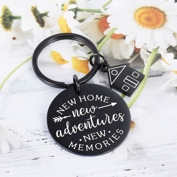 Porte-clés Couple Nouvelle Maison 2025 - Cadeau Pendaison Crémaillère Acier Inox - "Nouvelle Aventure"