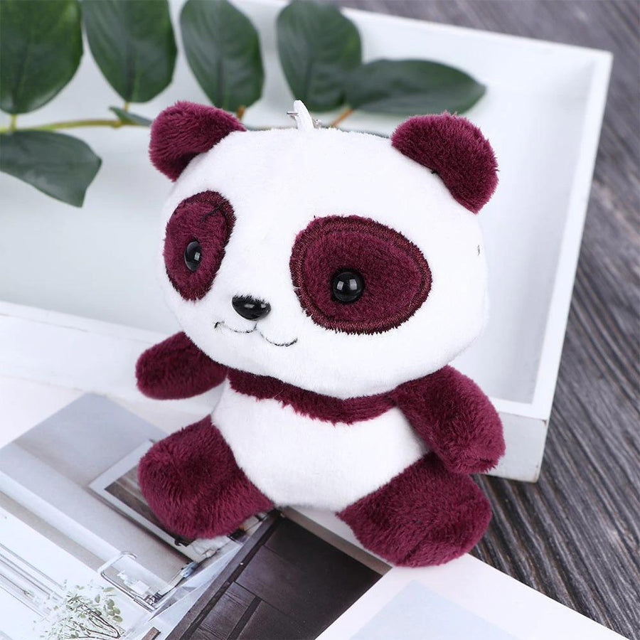 Portes-clés panda rose en caoutchouc (3,00 x 4,50 cm)
