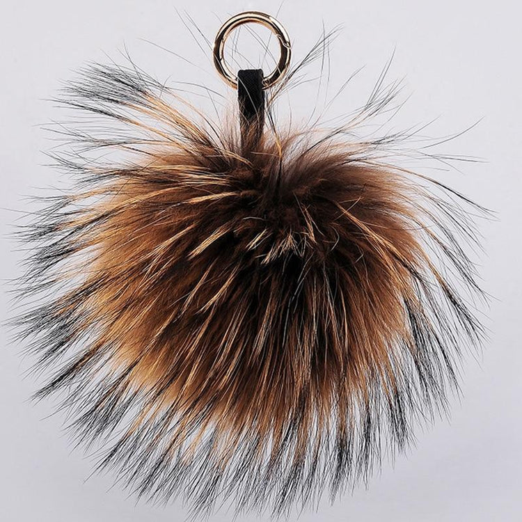 Porte-clé pompon fausse fourrure   (x12)