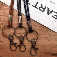 Lanière Porte-badge En Cuir PU Réglable - Tour De Cou, Clip Métal, Pour Bureau, école